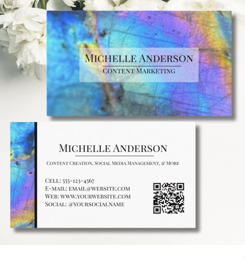colorful crystal zazzle business card